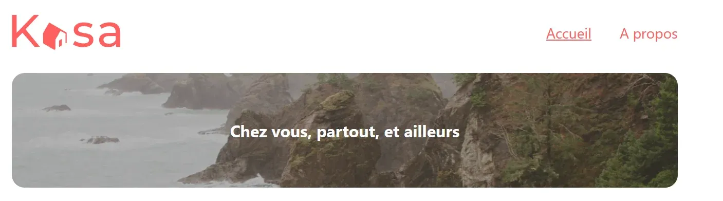 En-tête et bannière de la page d'accueil