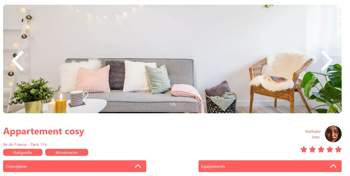 Page d'un logement