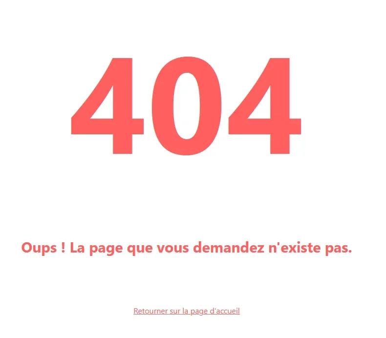 Page d'erreur 404