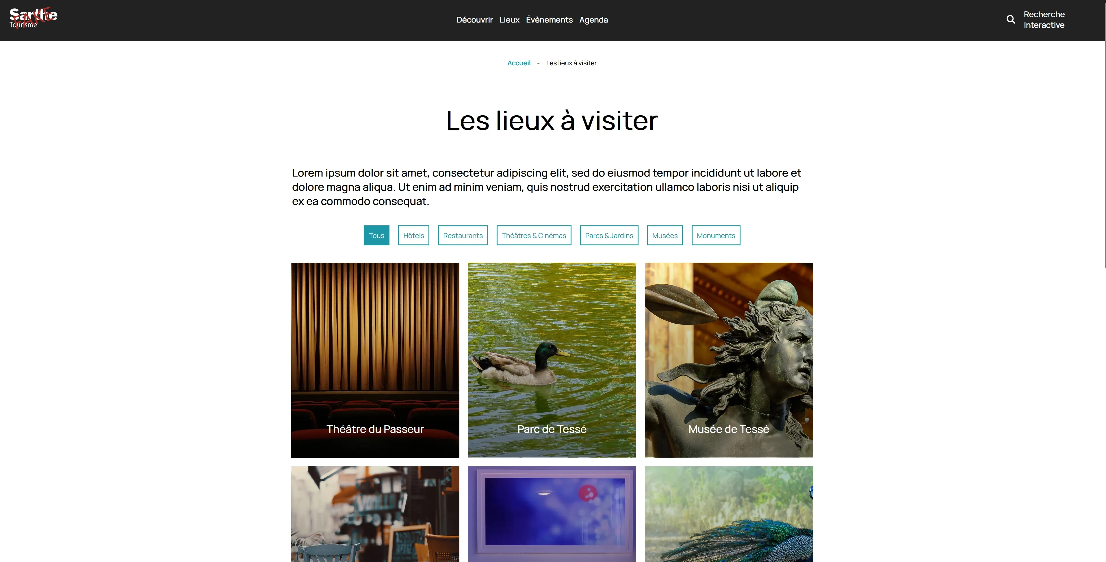Page des lieux