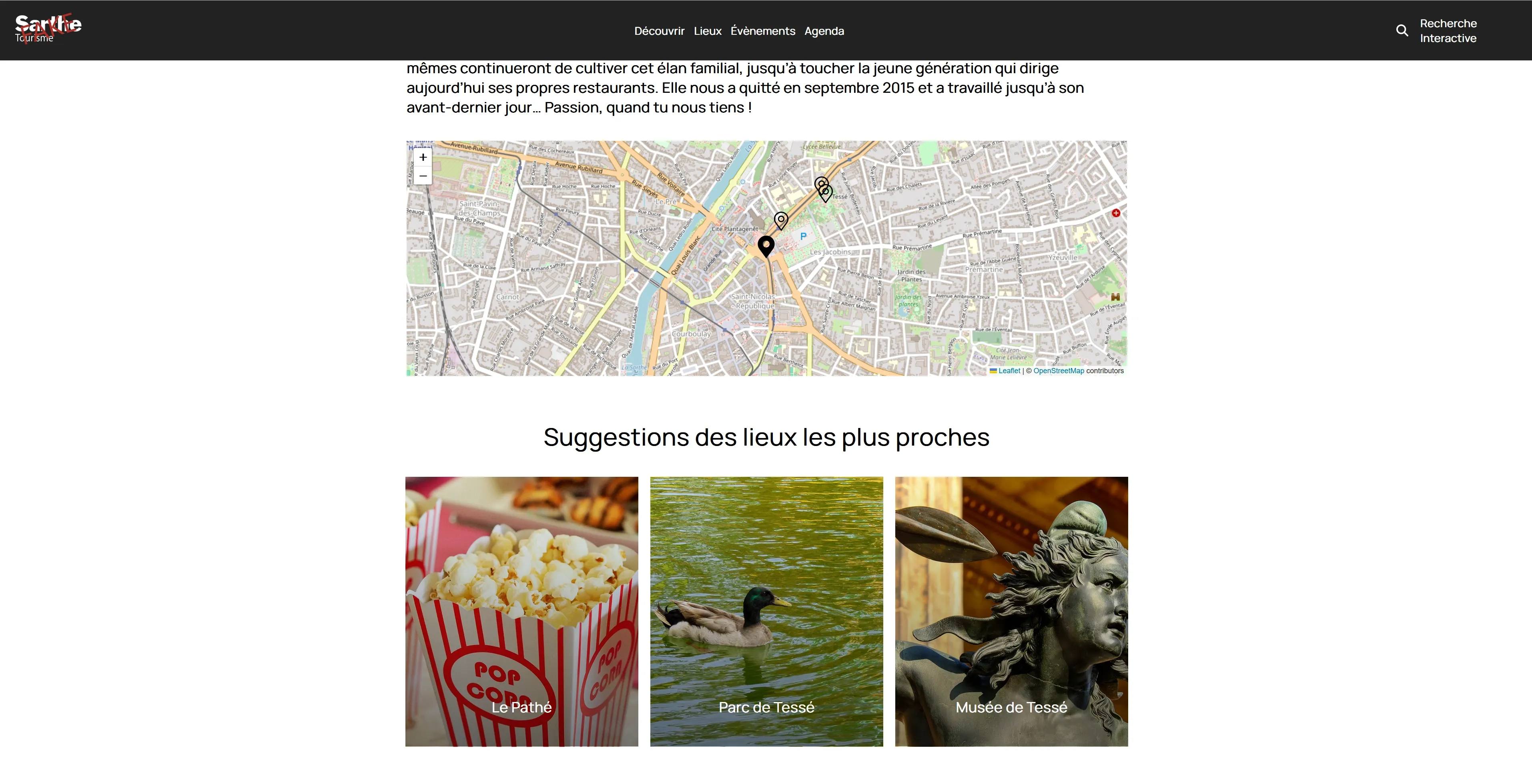 Suggestion de lieux