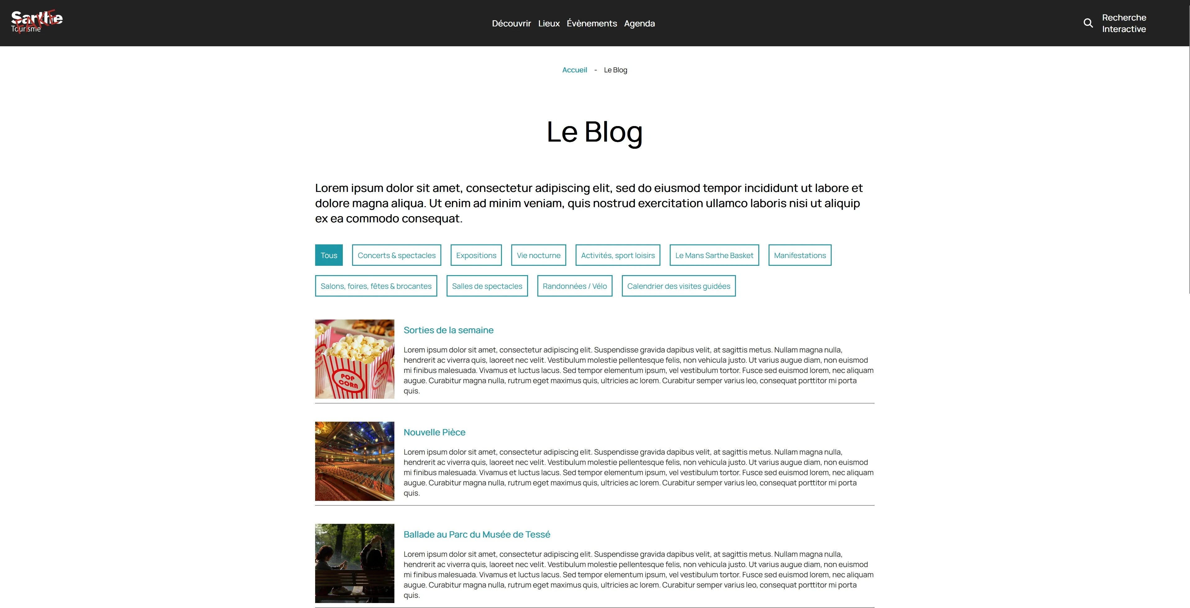 Page du blog