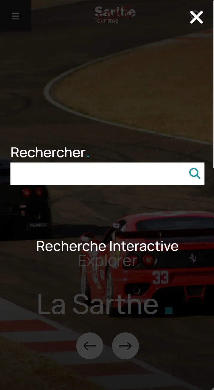 Barre de recherche en mode mobile
