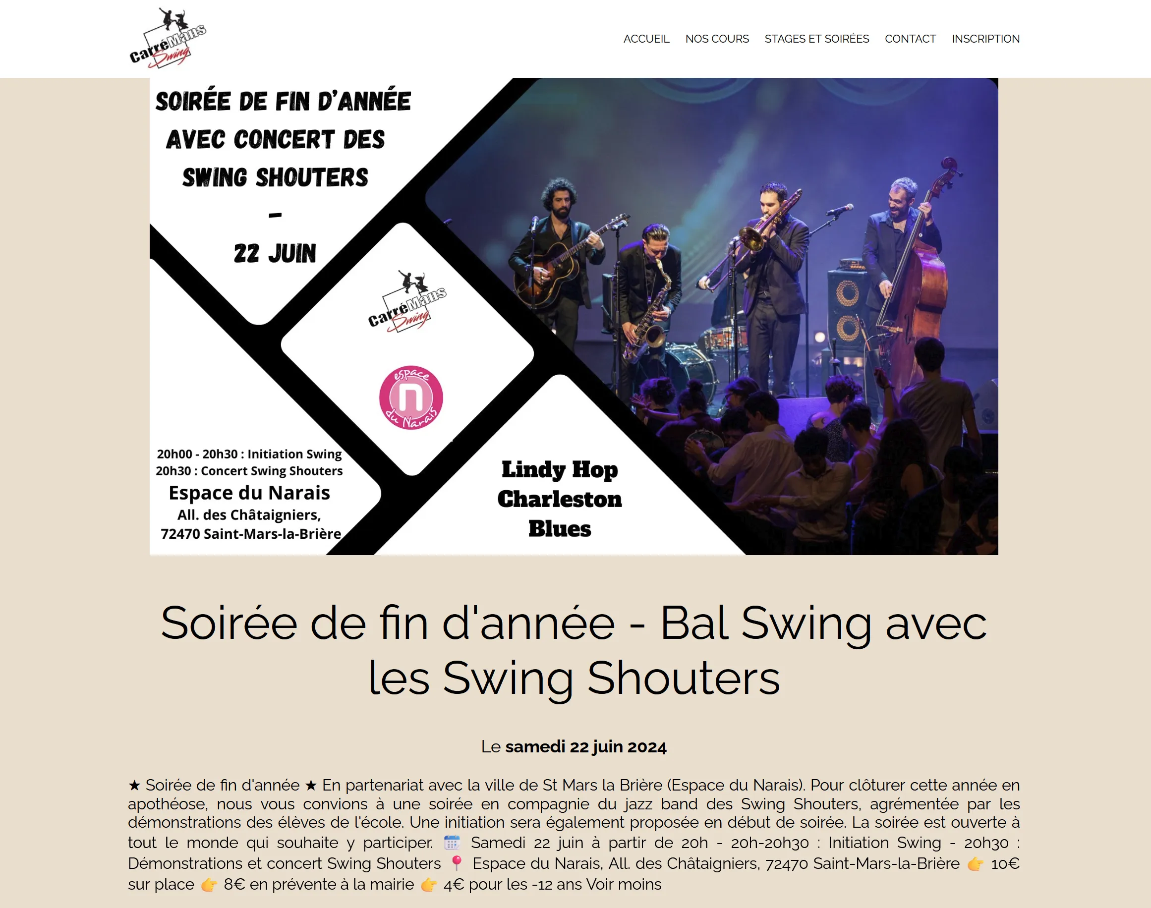 Page d'un événement
